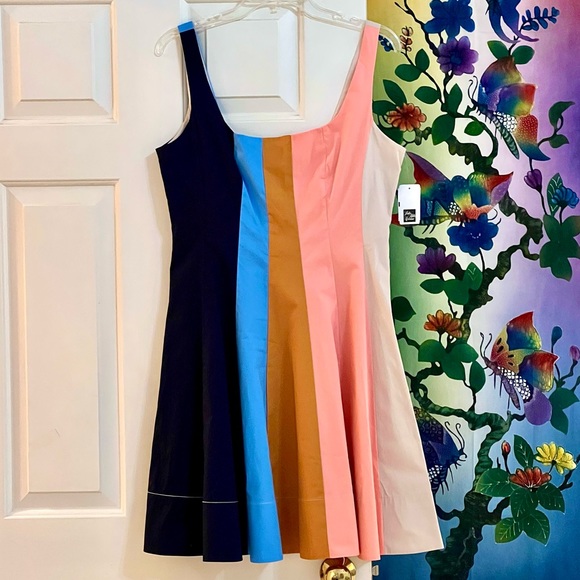 🌺🎉HP🎉🌺 NWT Staud Wells Mini Dress Land And Sea - Picture 9 of 16